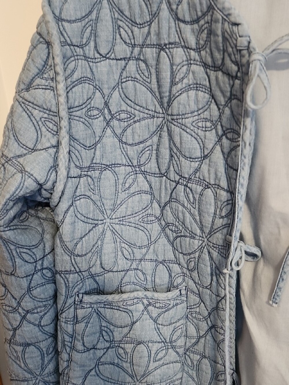 C&C California Sky Blue Quilted Tie-Front Jacket - Picture 3 of 3